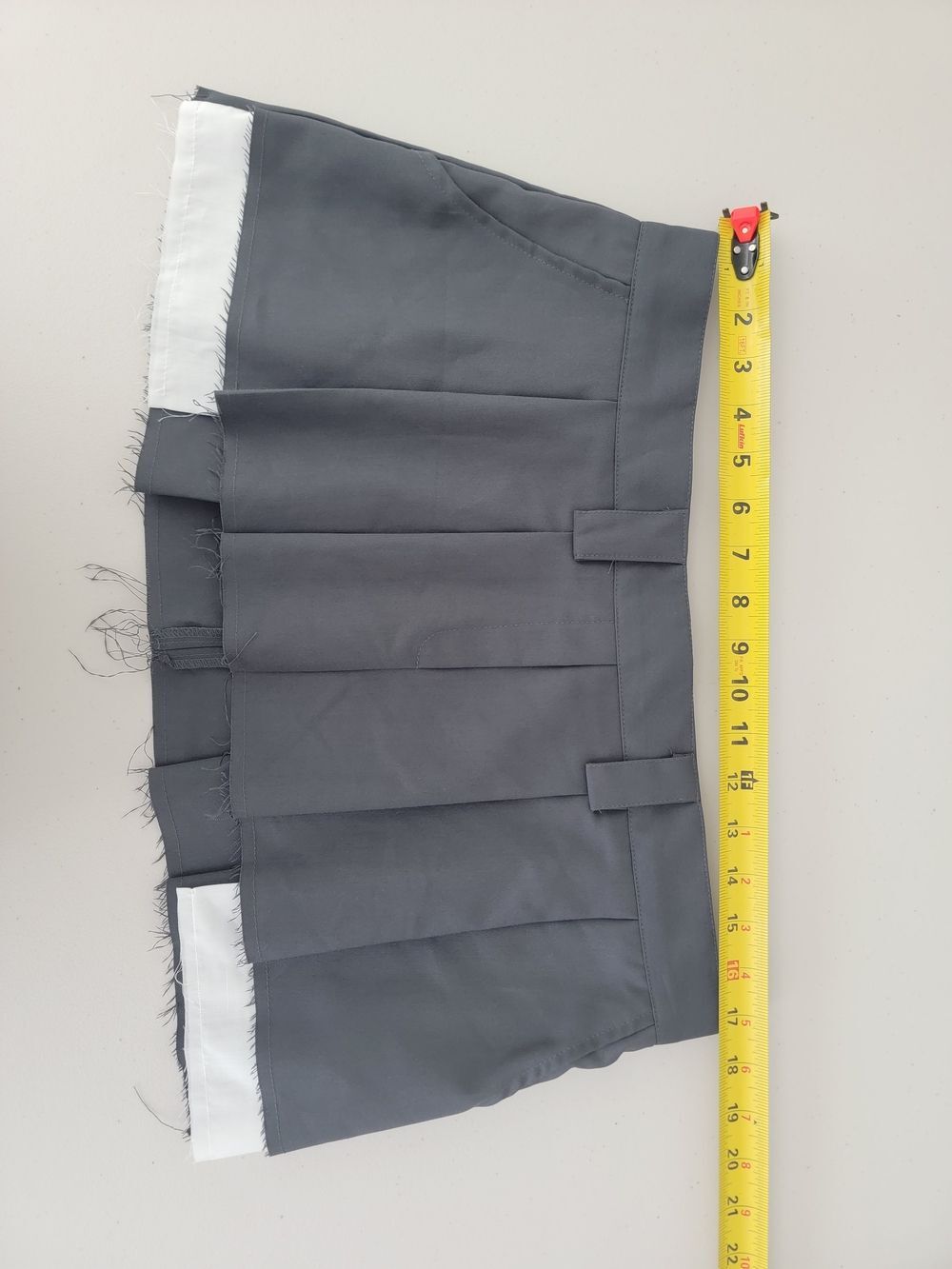 Gateless Gray Pleated Extreme Mini Cuttoff Skirt - Picture 3 of 7